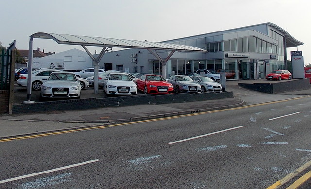 Audi cars on display, Tremains Road, Bridgend