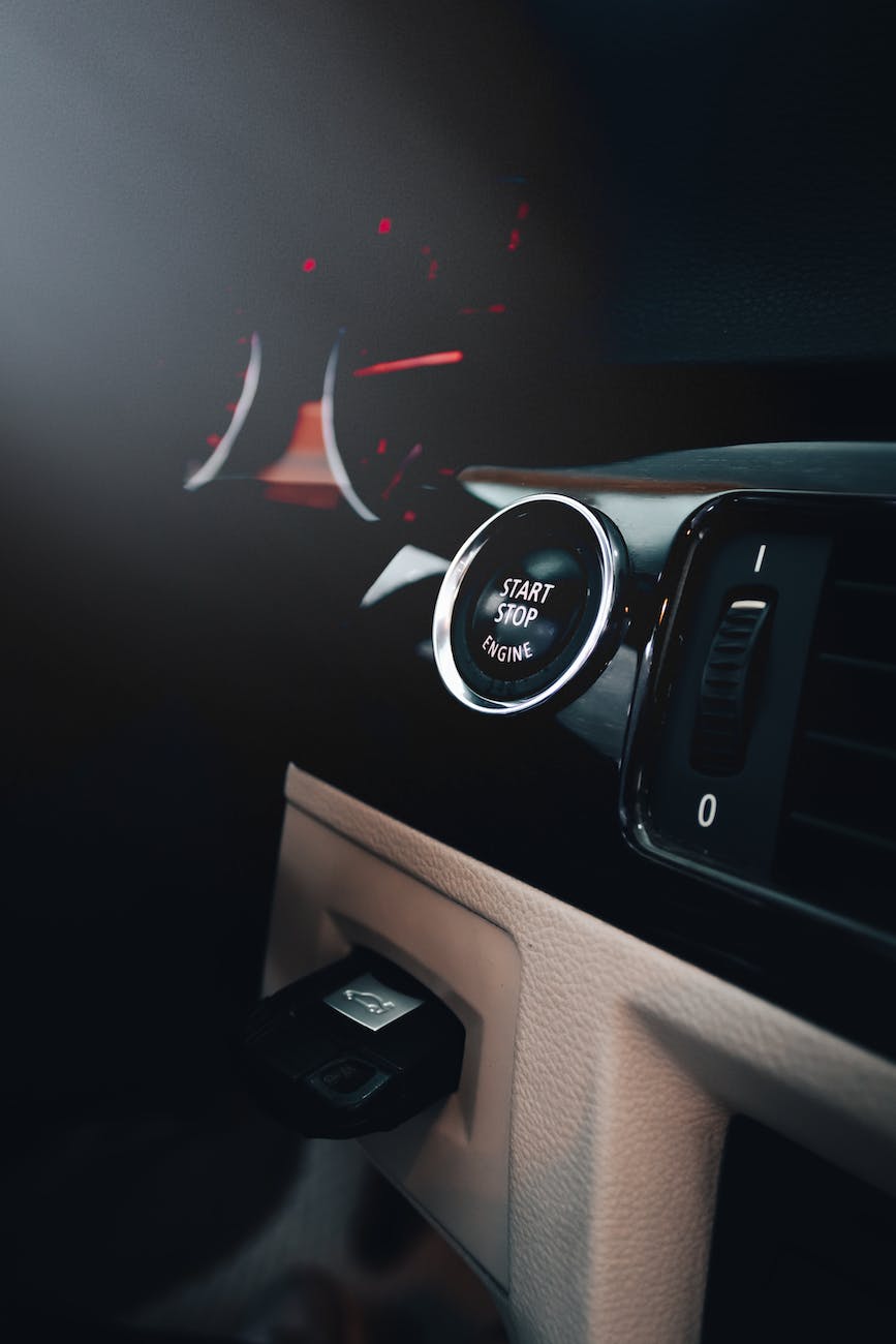 start pushbutton on the dashboard